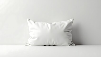 Minimalist white satin throw pillow mockup soft texture home decor