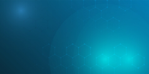 Scientific Vector Background with Chemical Structure, blue gradient technology data network concept eps 10