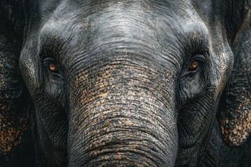 Fototapeta premium Close up of a tired elephant s face