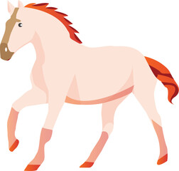 red roan horse illustration or clipart isolated on a white background 
