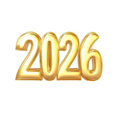 A luxurious golden 2026 illustration set on a contrasting black background, perfect for any celebration.