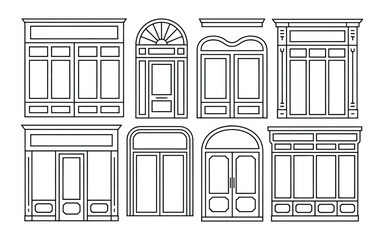 Collection of architectural doorway and window designs