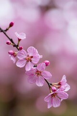Obraz premium pink cherry blossoms with Soft Bokeh Background