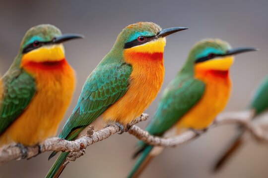 Blue cheeked bee eater Merops persicus visitors from North Africa
