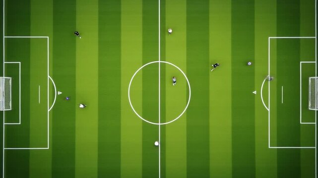 Top View Soccer Match in Poor Soccer Field