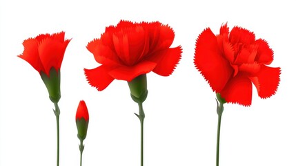 Naklejka premium Vibrant red carnations blooming in nature floral arrangement isolated background artistic perspective beauty concept