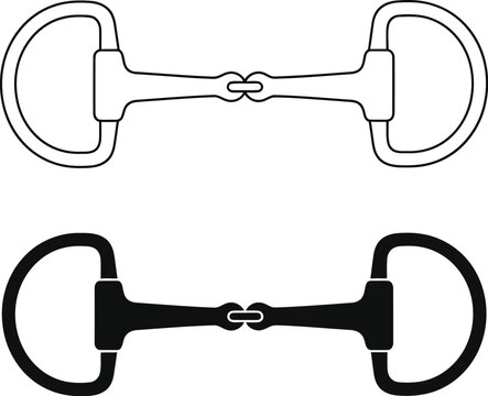 Horse bit vector illustration equestrian equipment outline art