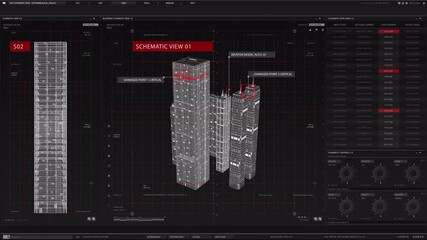 Cybernetic Cityscape: 3D Model Analysis - Weapon Auto 35 Schematic - Powered by Adobe