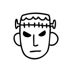 Frankenstein head icon hand drawn