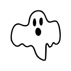 scream ghost icon hand drawn
