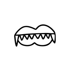 toothed mouth icon hand drawn