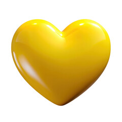 Fototapeta premium 3d yellow heart isolated on transparent background