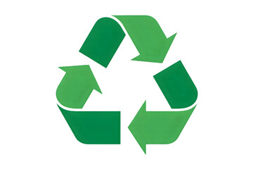 Obraz premium Green recycling symbol with arrows on a white background, representing environmental conservation and waste reuse