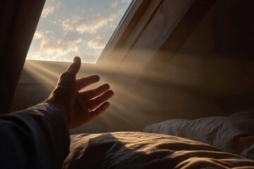 A window opens for fresh air and sunlight good morning