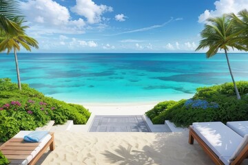 Maldives, blue ocean, heat, free space for text