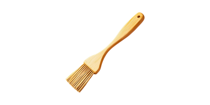 Wooden Pastry Brush For Baking And Cooking. Essential Kitchen Tool For Glazing And Basting Isolated On Transparent Background