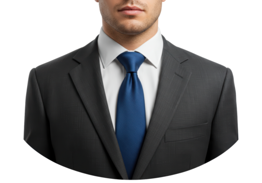 Isolated man in formal suit and tie portrait, business attire for professional look