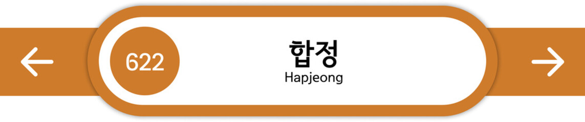 Illustration of Korean subway station names written in Korean and English