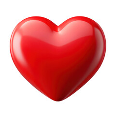 Fototapeta premium 3d red heart isolated on transparent background