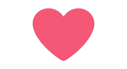 A simple bold bright pink heart shape isolated on a clean white background symbolizing love and affection