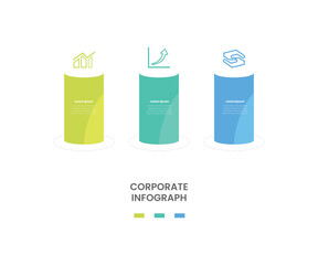 3 section modern business infograph for corporate visual presentation 
