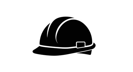 Black silhouette of a hard hat a piece of safety equipment worn on construction sites and industrial environments