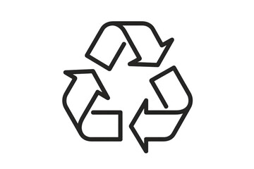 Obraz premium Green recycle symbol with arrows forming a circle on a clean white background