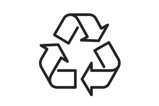 Green recycle symbol with arrows forming a circle on a clean white background