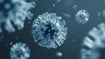 virus floating blue background virology pandemic - Powered by Adobe