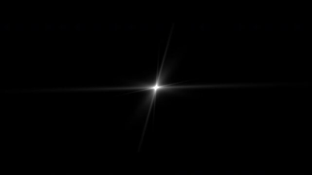 Shining Star Light Effect with Sparkle Glow Rays on Transparent Background &ndash; Bright Starburst or Lens Flare Animation for Space, Christmas, Magic, or Decorative Motion Graphic Projects
