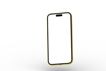 High-quality image of a gold smartphone mockup. Perfect for app presentations, website designs, and marketing materials.