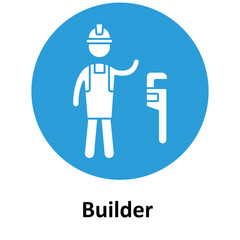 Builder Vector Icon which can easily modify or edit