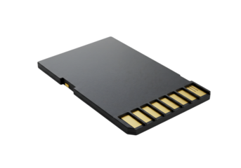 Micro SD Card: Digital Data Storage Solution isolated on transparent background