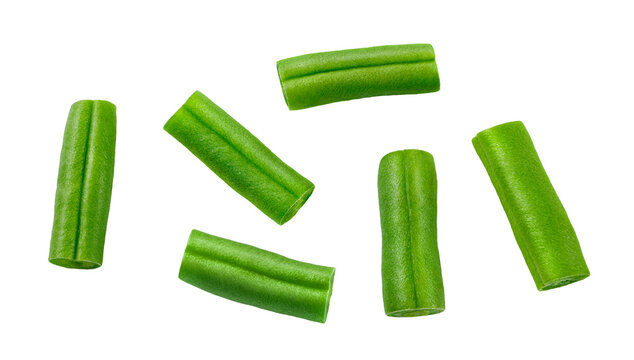 Green bean chopped isolated on transparent background