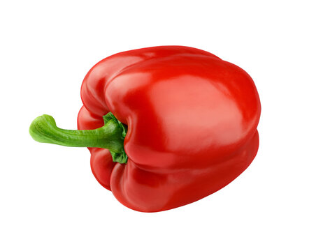 Red bell pepper isolated on transparent background