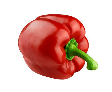 Red bell pepper isolated on transparent background