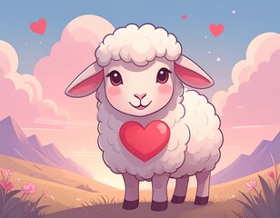 Obraz premium 羊 イラスト
