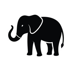 Fototapeta premium Black elephant icon vector