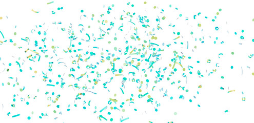 Festive confetti background image perfect for celebrations, parties, and events.  Teal and gold colors.