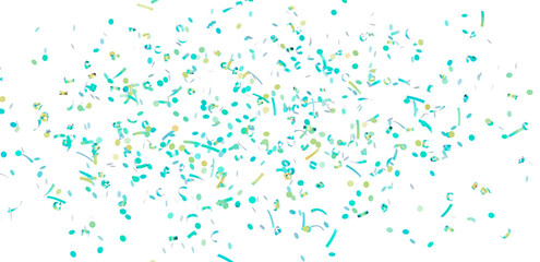 Colorful confetti falling on white background. Ideal for celebrations, parties, and festive designs.