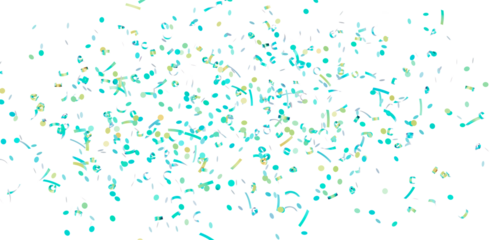 Colorful confetti falling on white background. Ideal for celebrations, parties, and festive designs.