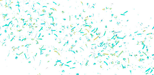 Festive background with teal and gold confetti falling on white. Perfect for celebrations, parties, and events.