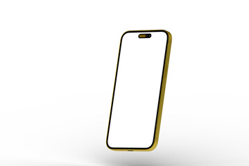 High-quality image of a gold smartphone with a blank screen. Perfect for app presentations, website design, and mobile technology marketing.