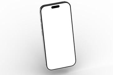 High-quality image of a modern smartphone with a blank screen, perfect for app presentations or website mockups.