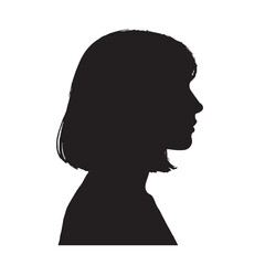 Woman Silhouette with Shoulder-Length Hair