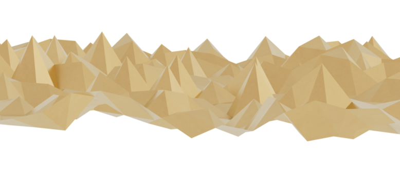 Abstract low poly landscape image.  Beige mountains, geometric shapes, modern design, background texture. Ideal for website banners, presentations, and digital art.