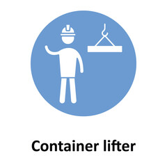 Container lifter Vector Icon which can easily modify or edit