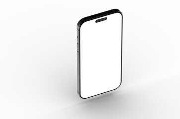 High-quality image of a modern smartphone with a blank screen, perfect for app presentations or website mockups. Download now!
