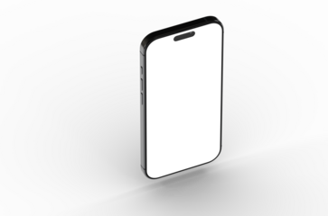 High-quality image of a modern smartphone with a blank screen, perfect for app presentations or website mockups. Download now!