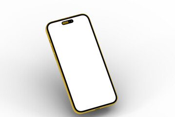 High-quality image of a gold smartphone with a blank screen, perfect for app presentations and marketing materials. Download now!